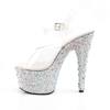 Pleaser - BEJEWELED708MS Sandale à bride à la cheville, Pole dance chaussures - Transparent Product image